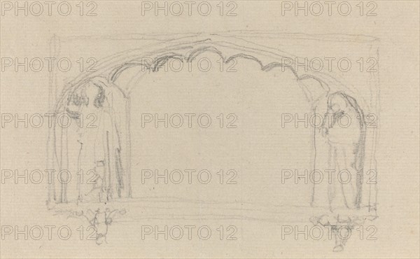 Sketch for a Gothic Monument (the Simcoe Monument?), c. 1814?. Creator: John Flaxman.