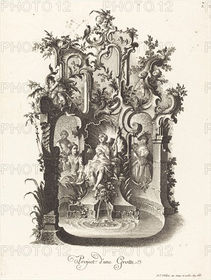 Project d'une Grotte (Plan for a Grotto), c. 1755/1760. Creator: Johann Esaias Nilson.