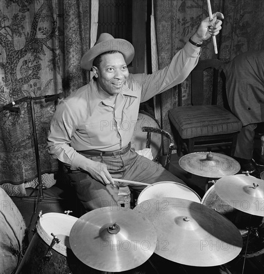 Portrait of Sid Catlett, New York, N.Y., ca. Mar. 1947. Creator: William Paul Gottlieb.