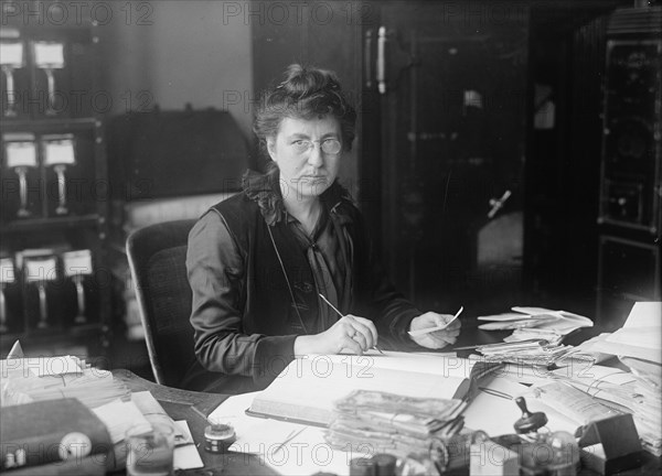 Miss Clara R.A. Nelson, Dead Letter Office, Post Office, 1916. Creator: Harris & Ewing.