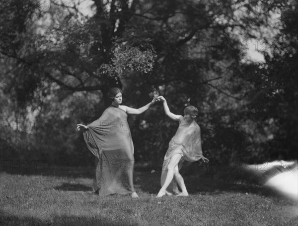 Wanger, Beatrice, Miss, and Miss Marian Berenger, 1918 or 1919. Creator: Arnold Genthe.