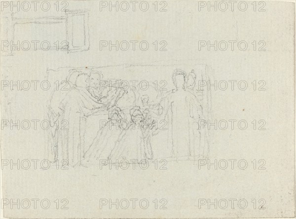 Study for a Monument to a Clergyman [recto and verso], c. 1820?. Creator: John Flaxman.