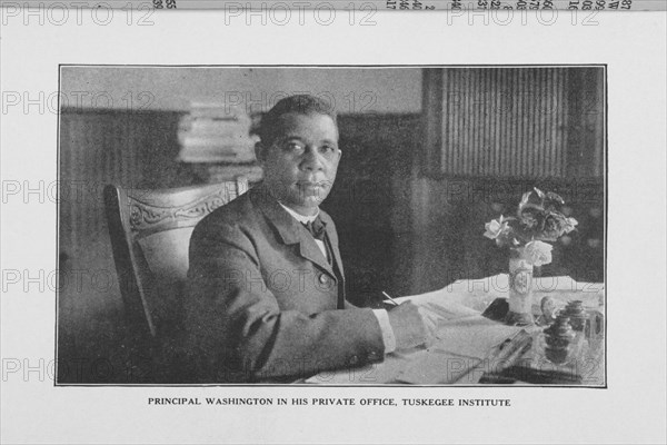 Principal Washington in his private office, Tuskegee Institute, 1923. Creator: Unknown.