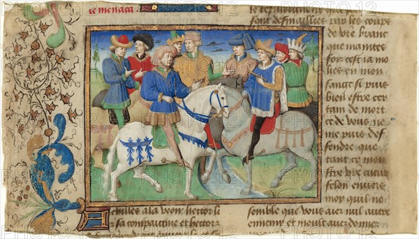 Meeting of Achilles and Hector, c. 1450 - 1460. Creator: Master of Girart de Roussillon.