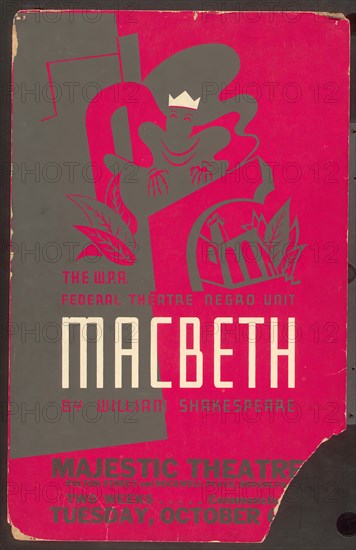 Poster from Brooklyn production of Macbeth (Majestic Theater), [193-] . Creator: Unknown.