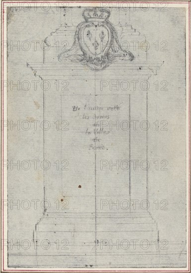 A Plinth Surmounted by the Arms of the King of France. Creator: Hubert Francois Gravelot.