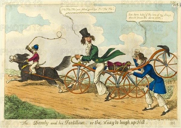 The Dandy and His Postillion - or the Waay to Laugh Up Hill, 1819. Creator: William Heath.