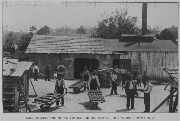 Mill house, engine and boiler room, Emma Brick Works, Emma, N. C., 1902. Creator: Unknown.