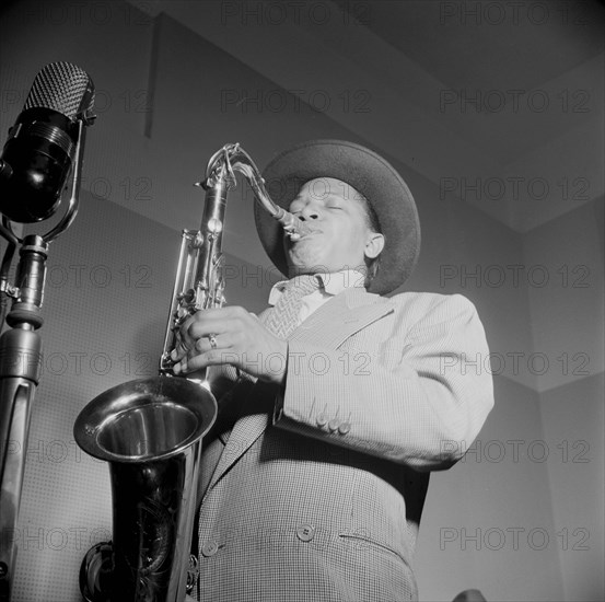 Portrait of Illinois Jacquet, New York, N.Y., ca. May 1947. Creator: William Paul Gottlieb.