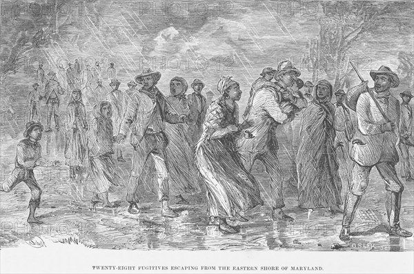 Twenty-eight fugitives escaping from the Eastern Shore of Maryland, 1872. Creator: Unknown.