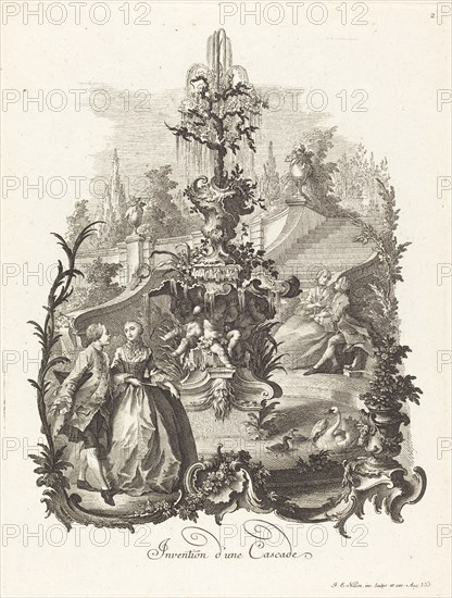 Invention d'une Cascade (Design for a Cascade), c. 1755/1760. Creator: Johann Esaias Nilson.