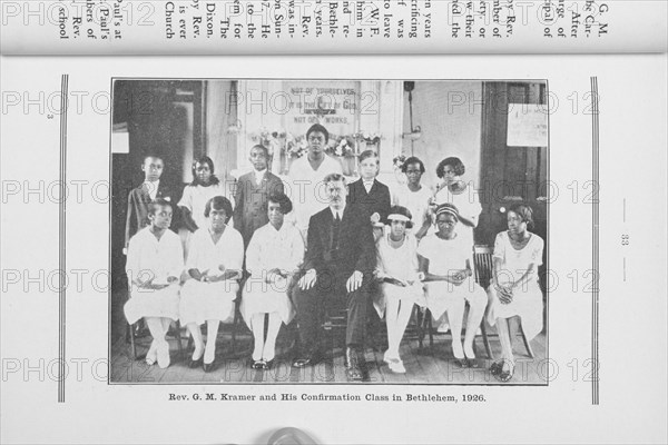 Reverend G. M. Kramer and his Confirmation Class in Bethlehem, 1926, 1927. Creator: Unknown.