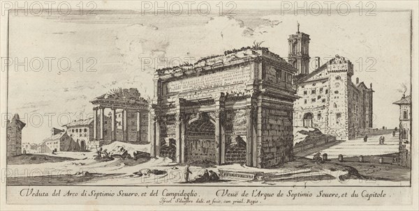 Veduta del Arco di Septimio Severo, et del Campidoglio, 1640-1660. Creator: Israel Silvestre.
