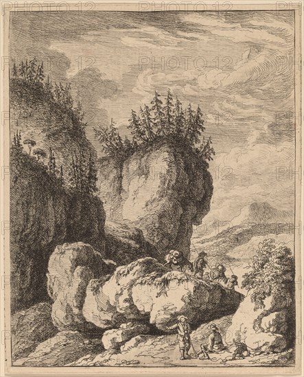 The Road Crossing Mount Praco, from Ricci to Genoa, c. 1764. Creator: Franz Edmund Weirotter.