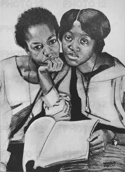 'Four portraits of Negro women : Two public school teachers', 1925-03. Creator: Winold Reiss.