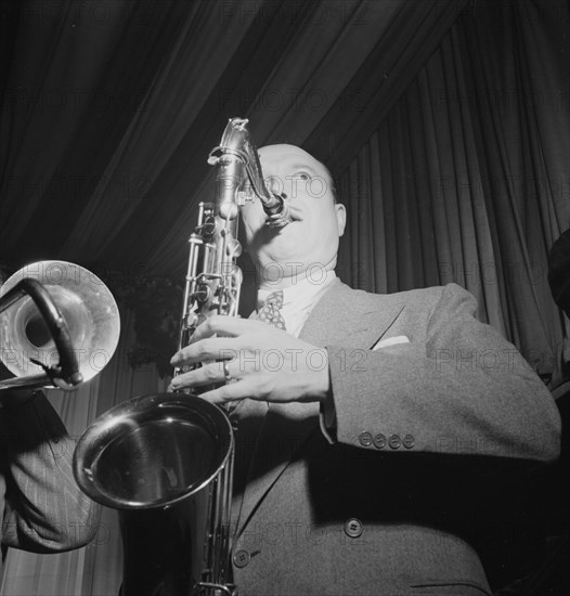 Portrait of Bud Freeman, Eddie Condon's, New York, N.Y., 1946. Creator: William Paul Gottlieb.