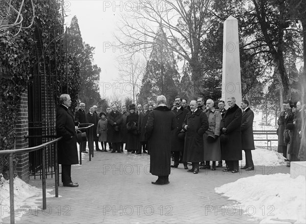 Serbian Mission To The U.S. at Mount Vernon, with Sec. Lansing, 1918. Creator: Harris & Ewing.