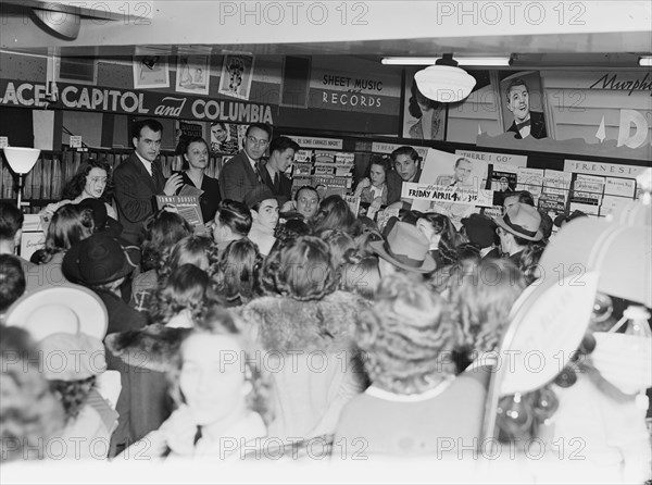 Portrait of Tommy Dorsey, record store, Washington, D.C., 1938. Creator: William Paul Gottlieb.