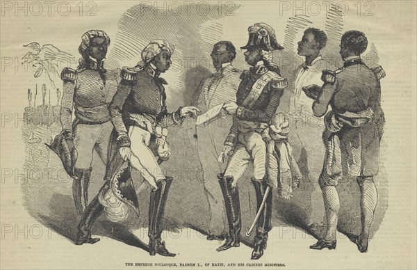 The Emperor Soulouque, Faustin I., of Haiti, and his Cabinet Ministers, 1859. Creator: Unknown.