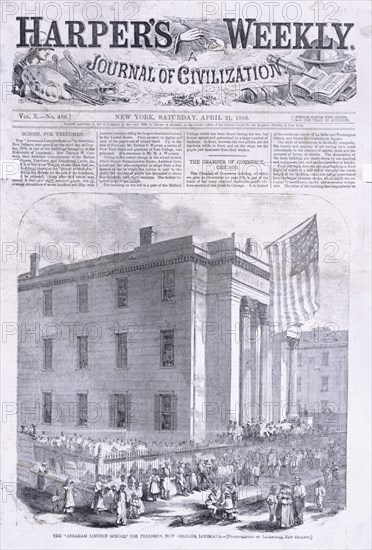 The "Abraham Lincoln school" for freedmen, New Orleans, Louisiana., 1866-04-21. Creator: Unknown.