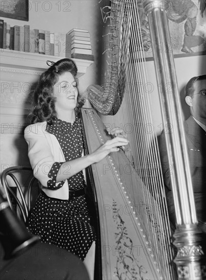 Portrait of Adele Girard, Turkish Embassy, Washington, D.C., 1930. Creator: William Paul Gottlieb.