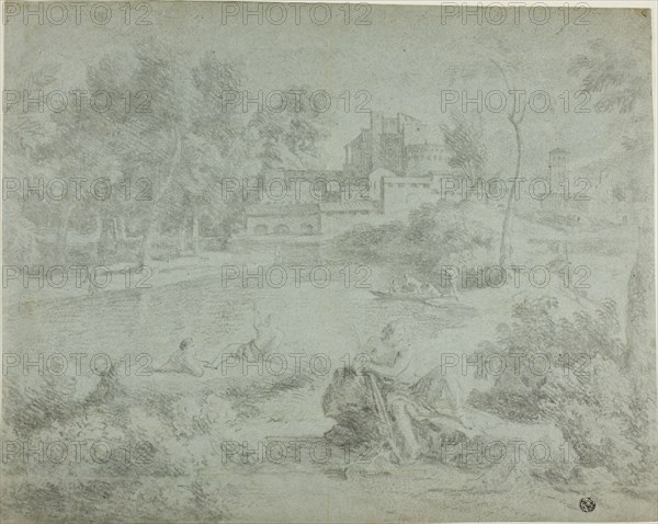 Italianate Landscape with Bathers, n.d. Creators: Richard Wilson, Gaspard Dughet, William Taverner.