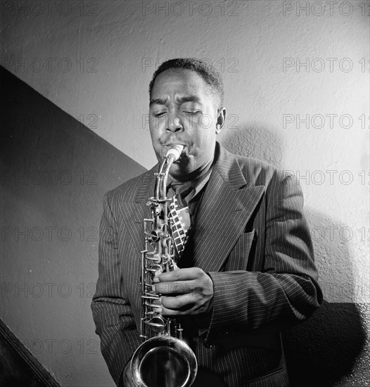 Portrait of Charlie Parker, Carnegie Hall, New York, N.Y., ca. 1947. Creator: William Paul Gottlieb.