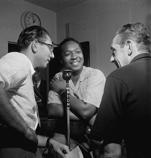 Portrait of Josh White and Symphony Sid, WHOM, New York, N.Y., 1946. Creator: William Paul Gottlieb.