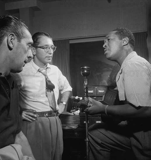 Portrait of Symphony Sid and Josh White, WHOM, New York, N.Y., 1946. Creator: William Paul Gottlieb.