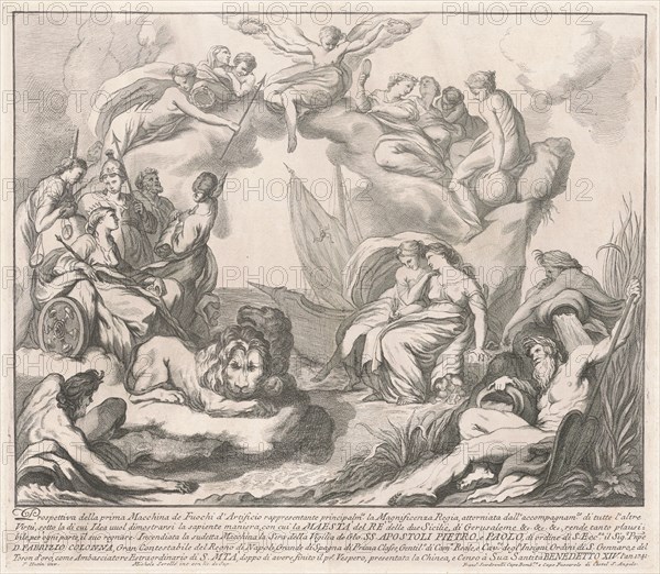 The Prima Macchina for the Chinea of 1741: Allegory of Regal Magnificence, 1741. Creator: M Sorello.