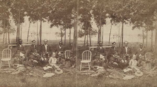 View of a group of tourists, some African American, c1850-c1930. Creator: Alexander Carson McIntyre.