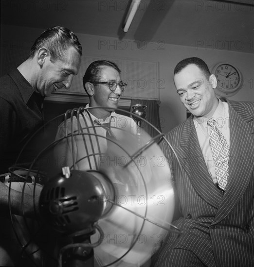 Portrait of Arnett Cobb and Symphony Sid, WHOM, New York, N.Y., 1946. Creator: William Paul Gottlieb.