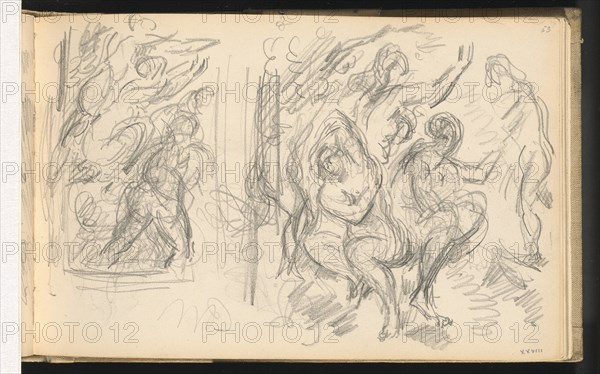 Two Studies for "The Judgement of Paris" or "The Amorous Shepherd", 1883/1886. Creator: Paul Cezanne.