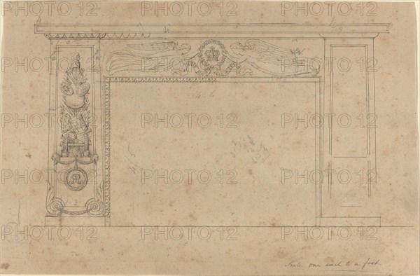 Design for the Chimney Piece in the Throne Room, Buckingham Palace, 1820/1826. Creator: John Flaxman.