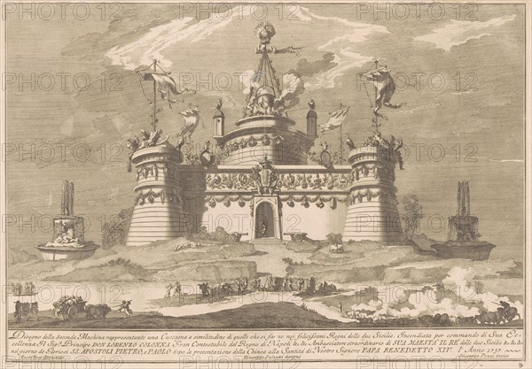 The Seconda Macchina for the Chinea of 1757: The Fortress of Cockaigne, 1757. Creator: Giuseppe Pozzi.