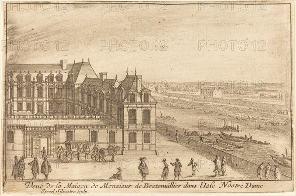 Veue de la Maison de Monsieur de Bretonuillerdans l'Isle Nostre Dame, 1664. Creator: Israel Silvestre.