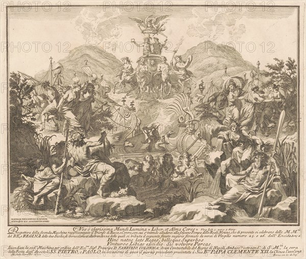 The Seconda Macchina for the Chinea of 1738: The Triumph of Bacchus and Ceres, 1738. Creator: M Sorello.