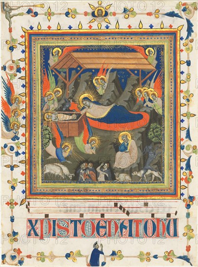 The Nativity with the Annunciation to the Shepherds, c. 1340. Creator: Master of the Dominican Effigies.