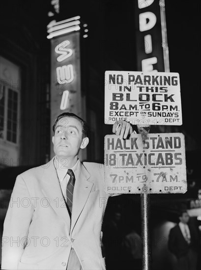 Portrait of Charles Delaunay, 52nd Street, New York, N.Y., ca. Oct. 1946. Creator: William Paul Gottlieb.