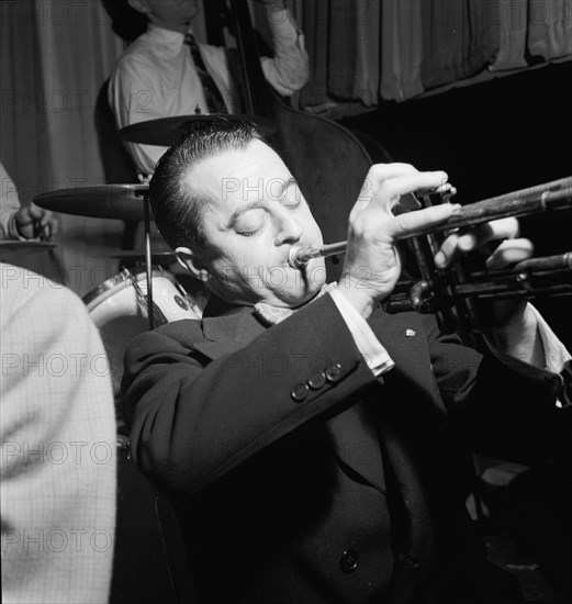 Portrait of Max Kaminsky, Eddie Condon's, New York, N.Y., ca. Sept. 1946. Creator: William Paul Gottlieb.