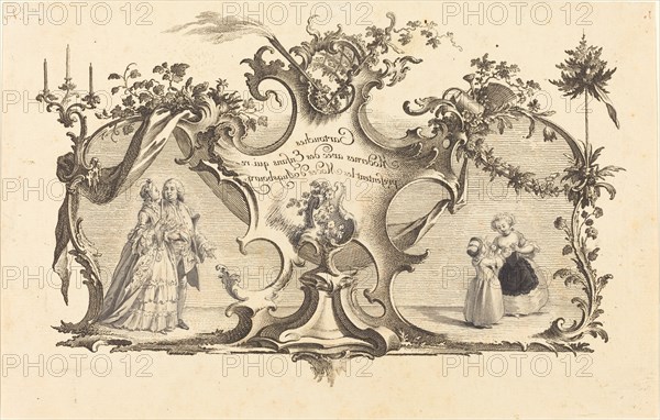 Cartouches Modernes avec des Enfans qui representant les Modes d'Augsbourg. Creator: Johann Esaias Nilson.