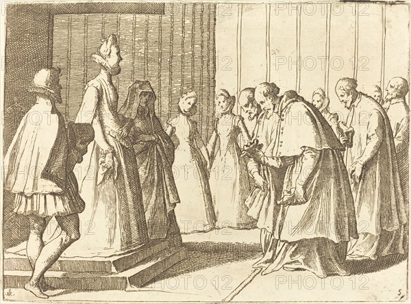 Margaret of Austria Receiving the Homage of Cardinals and Prelates, 1612. Creator: Raffaello Schiaminossi.