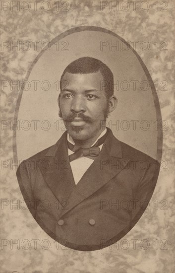 Studio portrait of unidentified man wearing double-breasted jacket, c1870-c1880. Creator: F Wagner & Sons.