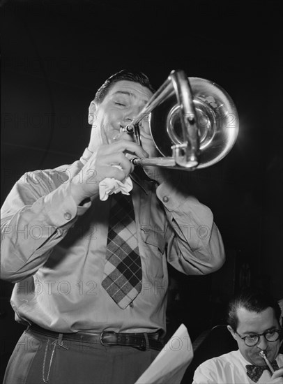 Portrait of Jack Teagarden, Victor studio(?), New York, N.Y., ca. Apr. 1947. Creator: William Paul Gottlieb.