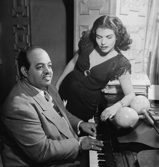 Portrait of Noro Morales, Glen Island Casino, New York, N.Y., ca. July 1947. Creator: William Paul Gottlieb.