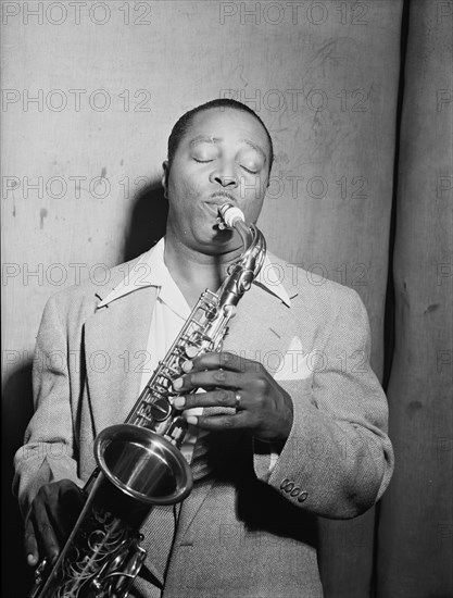 Portrait of Louis Jordan, Paramount Theater(?), New York, N.Y., ca. July 1946. Creator: William Paul Gottlieb.