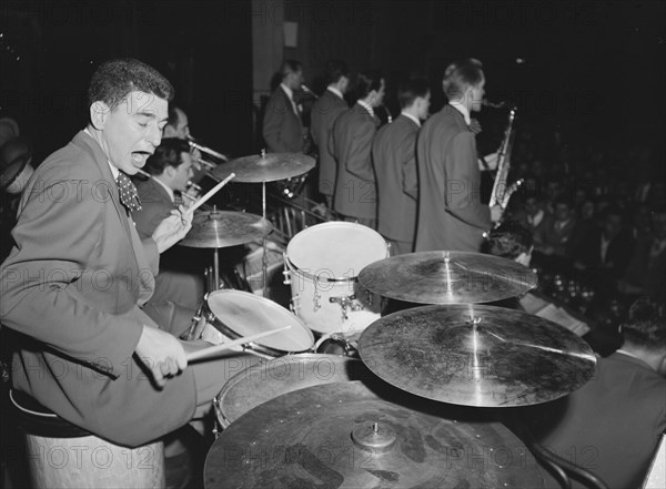 Portrait of Shelly Manne, Bob Cooper, Art Pepper, and Bob Gioga, 1947 or 1948. Creator: William Paul Gottlieb.