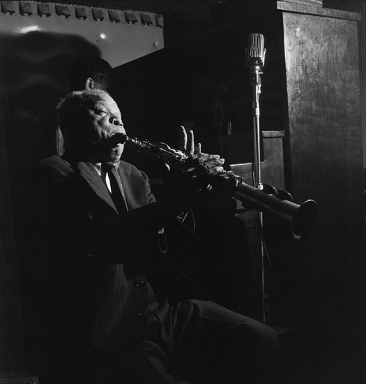 Portrait of Sidney Bechet, Jimmy Ryan's (Club), New York, N.Y., ca. June 1947. Creator: William Paul Gottlieb.