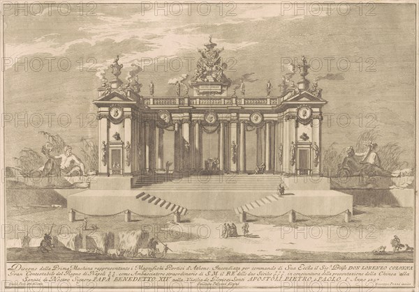 The Prima Macchina for the Chinea of 1757: The Colonnade of the Athenian Lyceum, 1757. Creator: Giuseppe Pozzi.