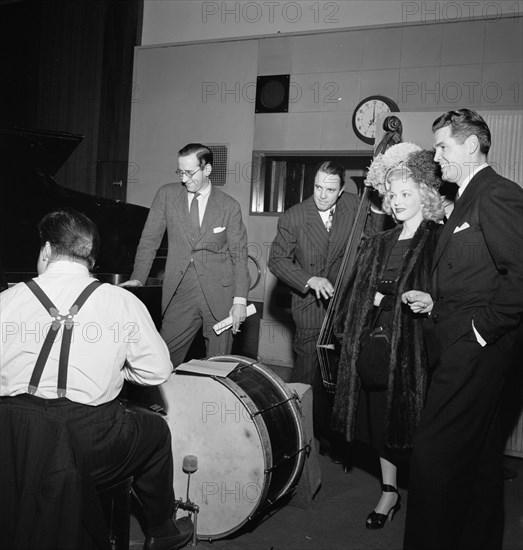 Portrait of Bob Haggart, Marion Hutton, and Gordon MacRae, New York, N.Y., 1946. Creator: William Paul Gottlieb.